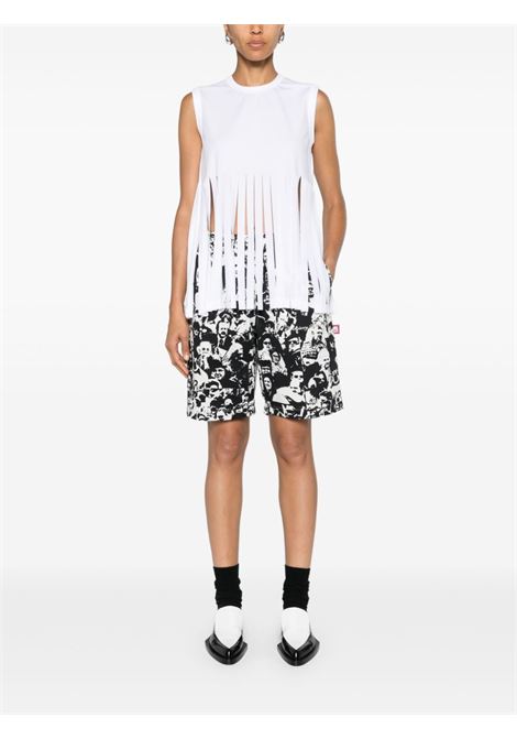 Canotta con frange in bianco di Comme Des Garçons - donna COMME DES GARCONS COMME DES GARCONS | RMT0062